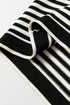 Black Stripe Long Sleeve Button Up Tunic Cardigan